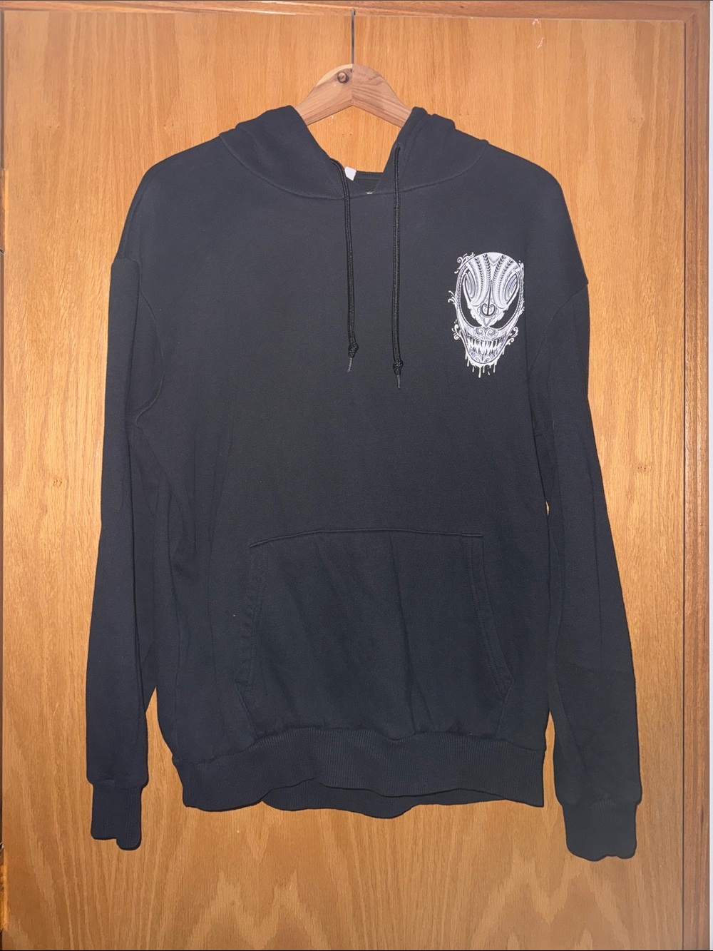 Black Graphic Skull Hoodie Sweatshirt - Men